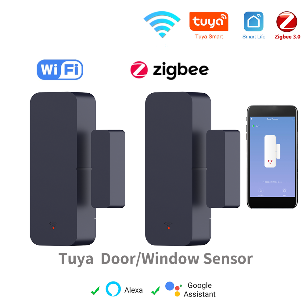 Home Security Gadgets - Tuya Zigbee-Capteur de porte WiFi, capteur