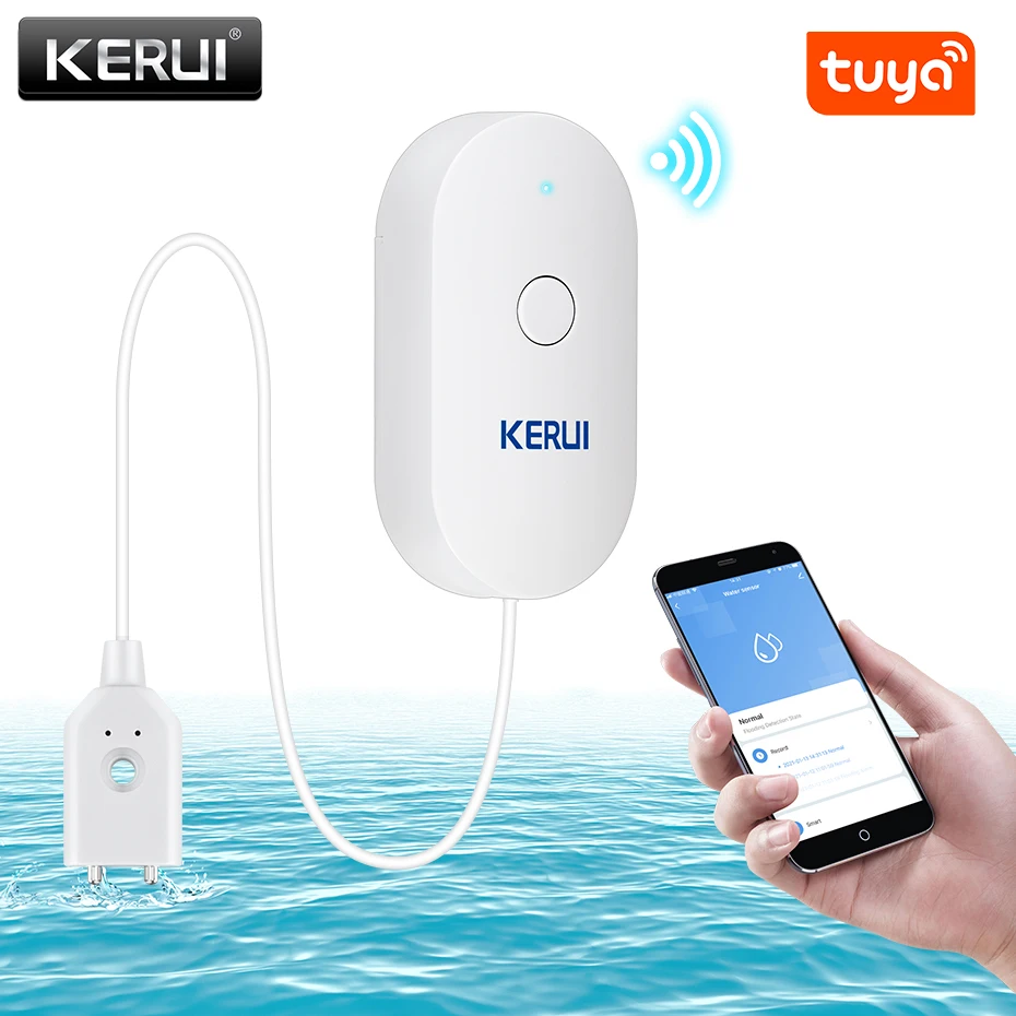Home Security Monitor - KERUI WiFi capteur d'eau maison intelligente