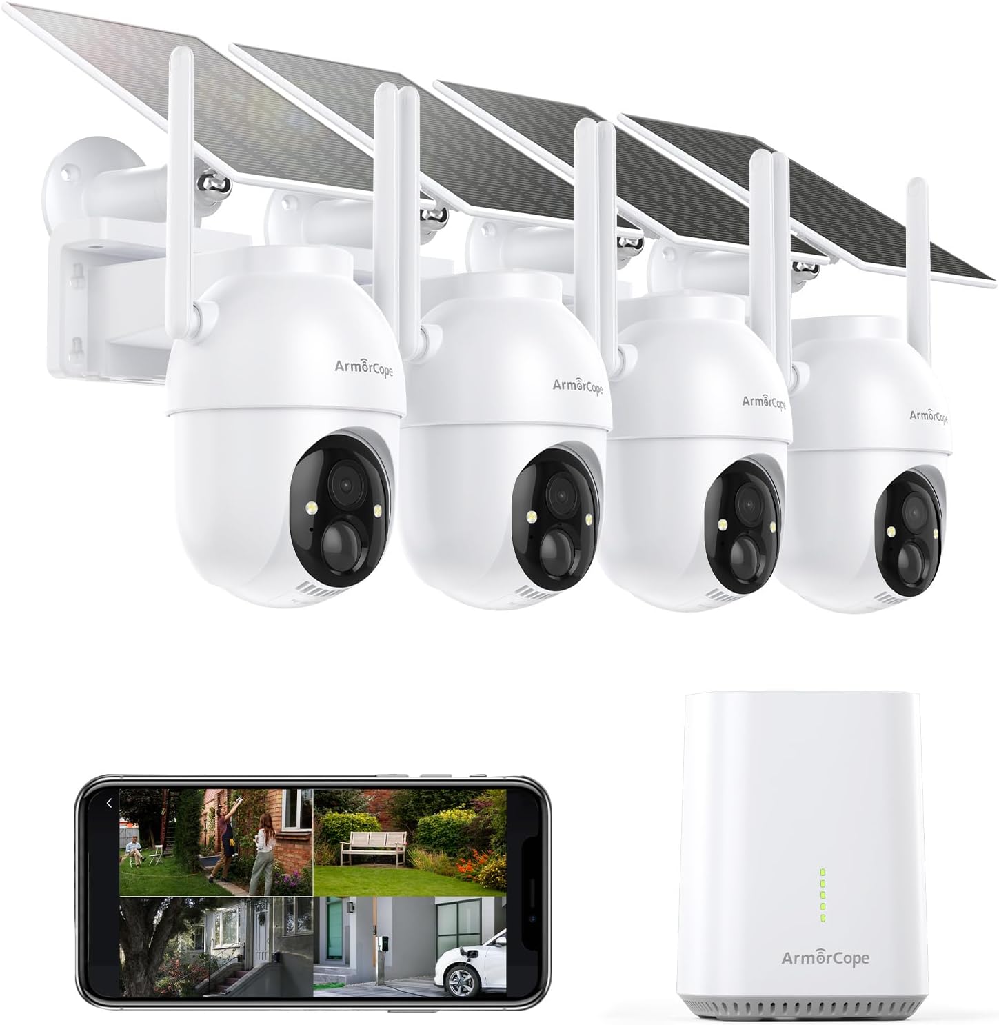 Home Security No Subscription - Caméras de sécurité extérieures sans fil,