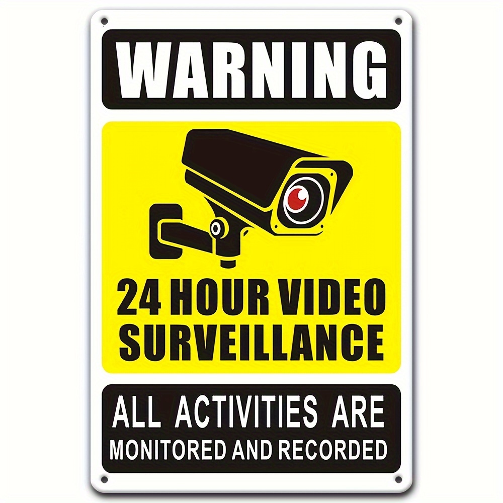 Home Security Services - Panneau d'avertissement de vidéosurveillance 24/7, métal